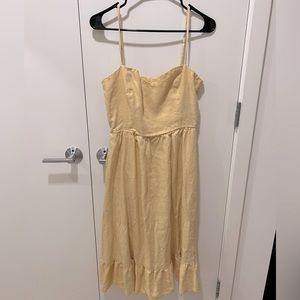 Reformation Midi yellow linen dress